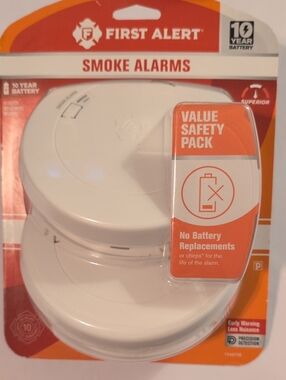 First Alert White Smoke Alarm Value Safety Pack - 10 Year Battery